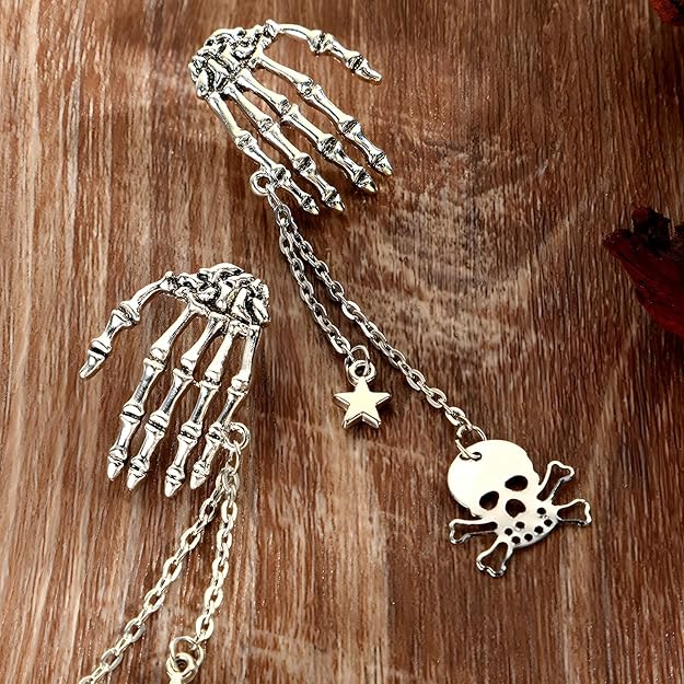 Nocthyra Skeleton Hand Earrings