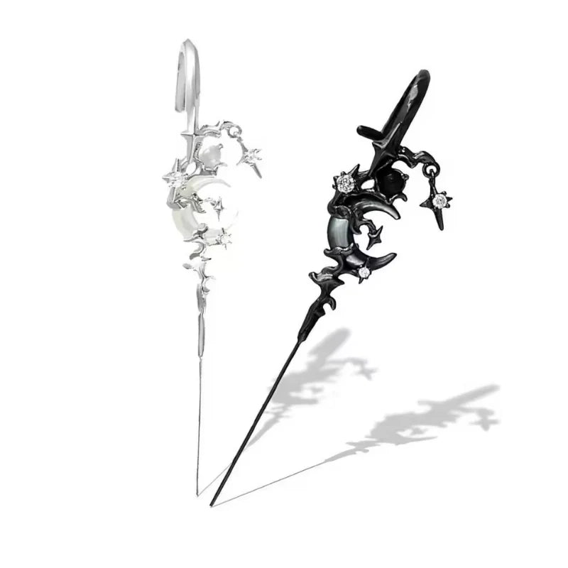 Nocthyra Mythic Moon Needle Earrings