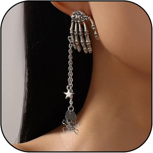 Nocthyra Skeleton Hand Earrings