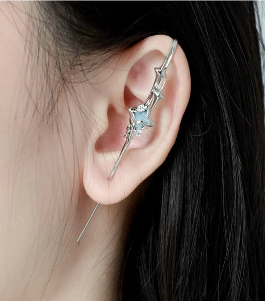 Nocthyra Lunar Diamond Needle Earrings